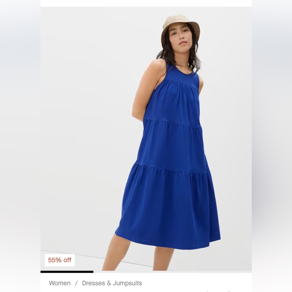 Everlane The Weekend Tiered Dress in Black NWT